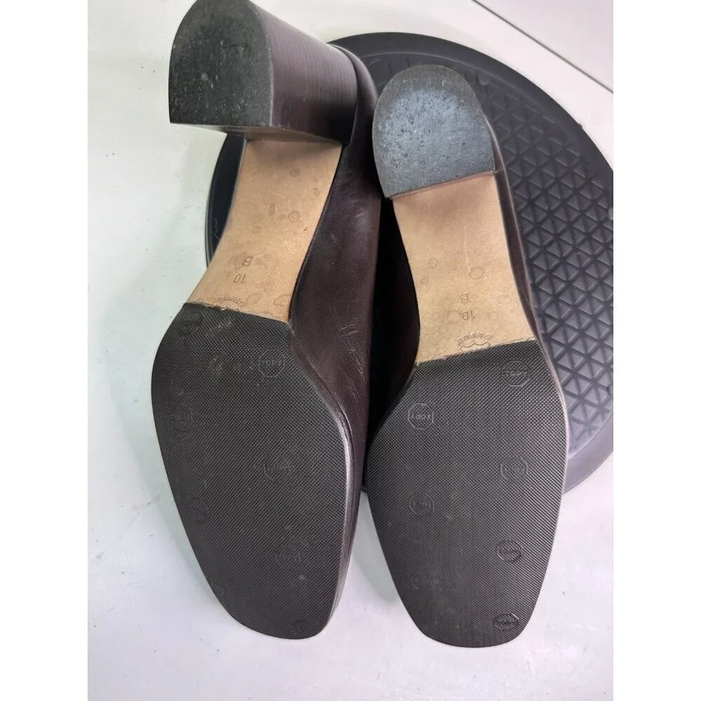 Bottega Veneta Brown Leather Square Toe Intrecciato Pumps Size 10B Interaction